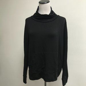 Eileen Fisher tencel stretch top pouch pockets long sleeve scrunch neck S